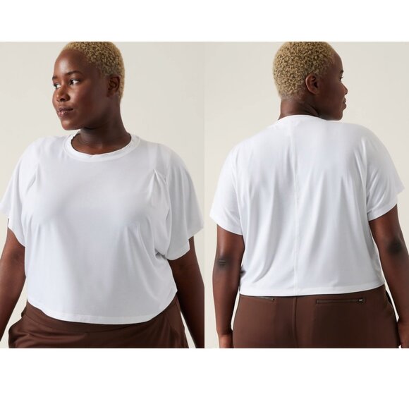 Athleta | Elemental Cropped Tee In White - Picture 3 of 14